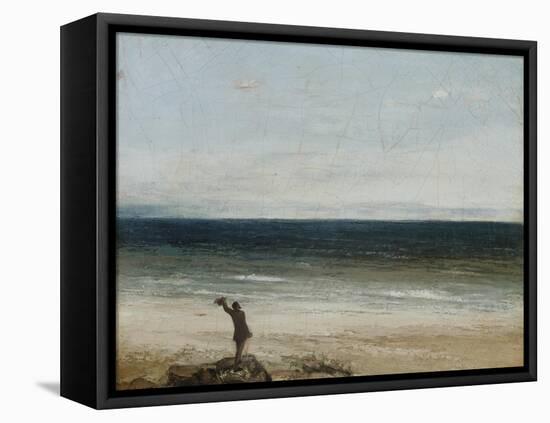 The Seashore at Palavas, 1854-Gustave Courbet-Framed Stretched Canvas