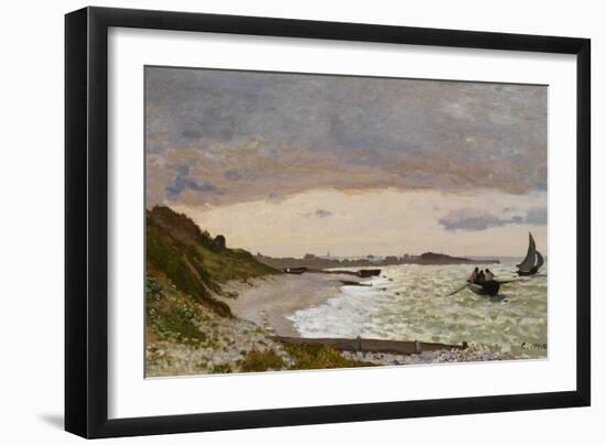 The Seashore at Sainte-Adresse, 1864-Claude Monet-Framed Giclee Print