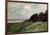 The Seashore Near Villerville, 1875-Charles François Daubigny-Framed Giclee Print