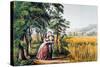 The Season Of Love-Currier & Ives-Stretched Canvas