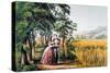 The Season Of Love-Currier & Ives-Stretched Canvas