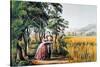 The Season Of Love-Currier & Ives-Stretched Canvas