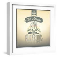 The Season Of Sun And Pleasure Typography Background For Summer-Melindula-Framed Art Print