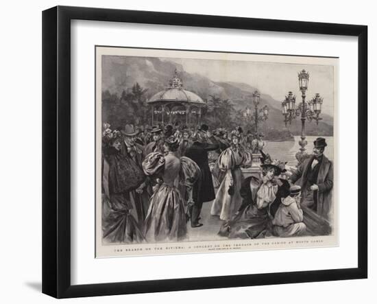 The Season on the Riviera, a Concert on the Terrace of the Casino at Monte Carlo-null-Framed Giclee Print