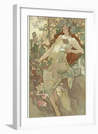 The Seasons: Autumn, 1896-Alphonse Mucha-Framed Giclee Print