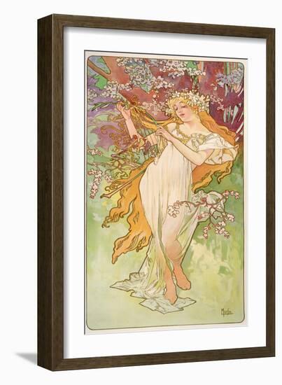 The Seasons: Spring, 1896-Alphonse Mucha-Framed Giclee Print