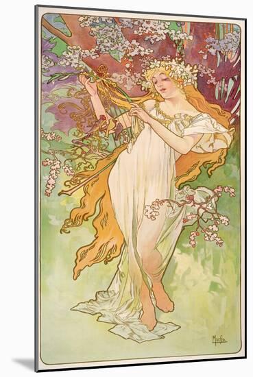 The Seasons: Spring, 1896-Alphonse Mucha-Mounted Giclee Print