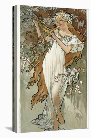 The Seasons: Spring, 1896-Alphonse Mucha-Stretched Canvas