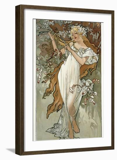 The Seasons: Spring, 1896-Alphonse Mucha-Framed Giclee Print