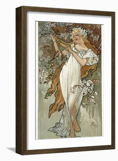 The Seasons: Spring, 1896-Alphonse Mucha-Framed Giclee Print