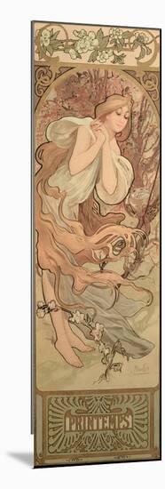 The Seasons: Spring, 1897-Alphonse Mucha-Mounted Premium Giclee Print