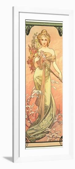 The Seasons: Spring, 1900-Alphonse Mucha-Framed Giclee Print