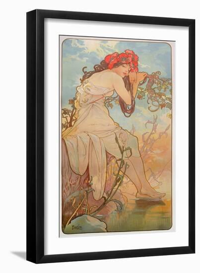 The Seasons: Summer, 1896-Alphonse Mucha-Framed Giclee Print