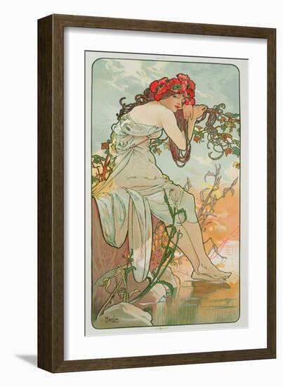 The Seasons: Summer, 1896-Alphonse Mucha-Framed Giclee Print