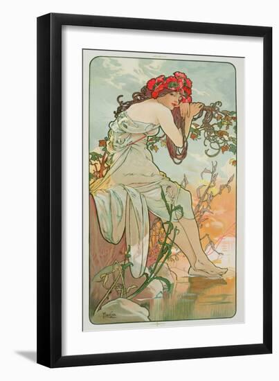 The Seasons: Summer, 1896-Alphonse Mucha-Framed Giclee Print