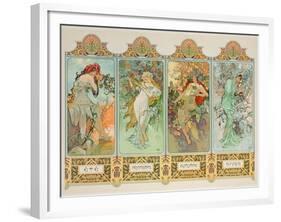 The Seasons: Variant 3-Alphonse Mucha-Framed Giclee Print