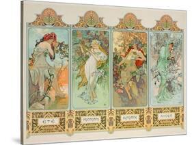 The Seasons: Variant 3-Alphonse Mucha-Stretched Canvas