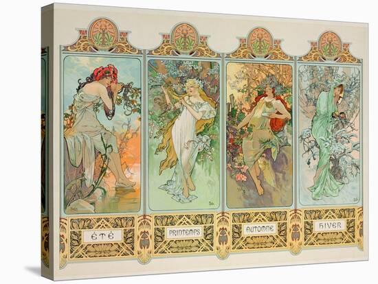 The Seasons: Variant 3-Alphonse Mucha-Stretched Canvas