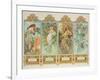 The Seasons: Variant 3-Alphonse Mucha-Framed Giclee Print