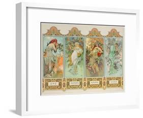 The Seasons: Variant 3-Alphonse Mucha-Framed Giclee Print