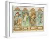 The Seasons: Variant 3-Alphonse Mucha-Framed Giclee Print