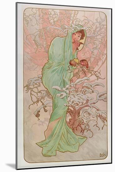 The Seasons: Winter, 1896-Alphonse Mucha-Mounted Giclee Print