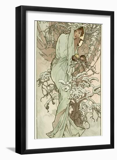 The Seasons: Winter, 1896-Alphonse Mucha-Framed Giclee Print