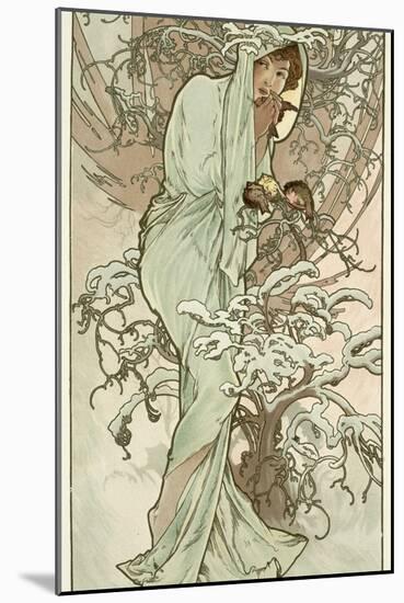 The Seasons: Winter, 1896-Alphonse Mucha-Mounted Giclee Print