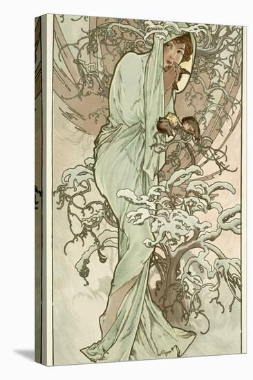 The Seasons: Winter, 1896-Alphonse Mucha-Stretched Canvas