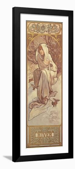 The Seasons: Winter, 1897-Alphonse Mucha-Framed Premium Giclee Print