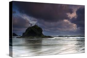 The Seastacks Along Second Beach Are Silhouetted At Sunset In Olympic National Park, Washington-Jay Goodrich-Stretched Canvas