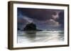 The Seastacks Along Second Beach Are Silhouetted At Sunset In Olympic National Park, Washington-Jay Goodrich-Framed Photographic Print