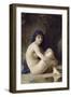 The Seated Bather-William Adolphe Bouguereau-Framed Art Print