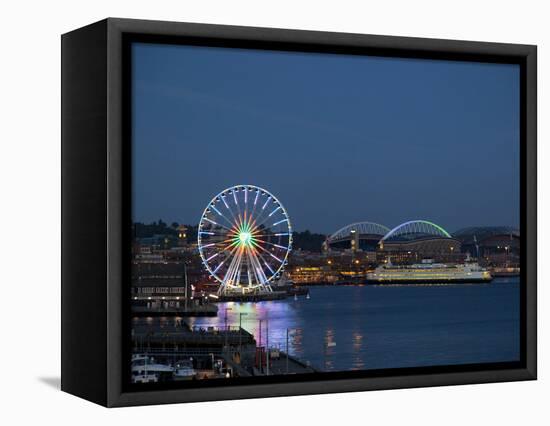 The Seattle Great Wheel, Seattle, Washington, USA-Jamie & Judy Wild-Framed Stretched Canvas