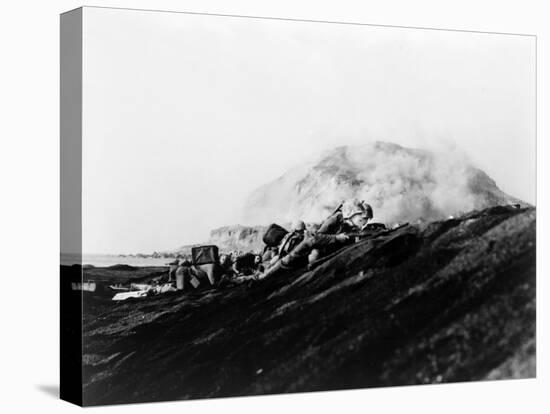 The Second Battalion, Twenty-Seventh Marines Land on Iwo Jima-Bob Campbell-Stretched Canvas