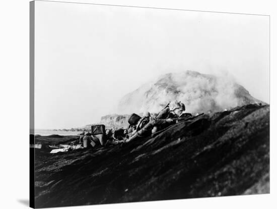 The Second Battalion, Twenty-Seventh Marines Land on Iwo Jima-Bob Campbell-Stretched Canvas