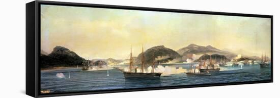 The Second Battle of Shimonoseki, 5th September 1864, 1868-Jean Baptiste Henri Durand-Brager-Framed Stretched Canvas
