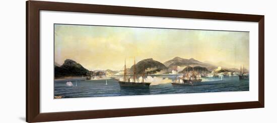 The Second Battle of Shimonoseki, 5th September 1864, 1868-Jean Baptiste Henri Durand-Brager-Framed Premium Giclee Print