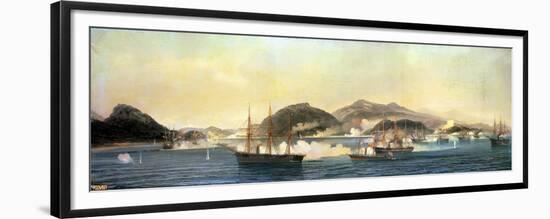 The Second Battle of Shimonoseki, 5th September 1864, 1868-Jean Baptiste Henri Durand-Brager-Framed Premium Giclee Print