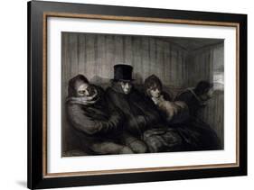 The Second Class Carriage, 1864-Honore Daumier-Framed Giclee Print