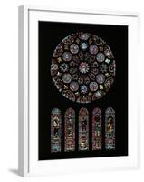 The Second Coming of Christ; Rose Window from the South Transept of Chartres Cathedral-null-Framed Giclee Print