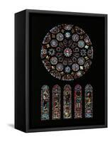 The Second Coming of Christ; Rose Window from the South Transept of Chartres Cathedral-null-Framed Stretched Canvas