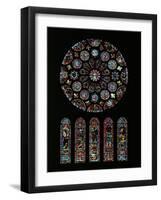 The Second Coming of Christ; Rose Window from the South Transept of Chartres Cathedral-null-Framed Giclee Print