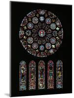 The Second Coming of Christ; Rose Window from the South Transept of Chartres Cathedral-null-Mounted Giclee Print