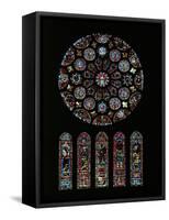 The Second Coming of Christ; Rose Window from the South Transept of Chartres Cathedral-null-Framed Stretched Canvas