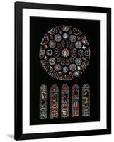 The Second Coming of Christ; Rose Window from the South Transept of Chartres Cathedral-null-Framed Giclee Print