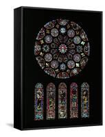 The Second Coming of Christ; Rose Window from the South Transept of Chartres Cathedral-null-Framed Stretched Canvas