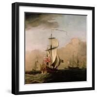 The Second Duke of Albemarle's Ketch with a Yacht-Willem Van De Velde The Younger-Framed Giclee Print