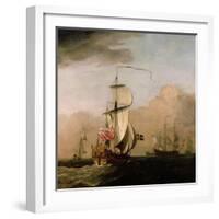 The Second Duke of Albemarle's Ketch with a Yacht-Willem Van De Velde The Younger-Framed Giclee Print