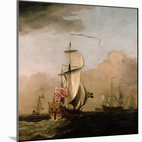 The Second Duke of Albemarle's Ketch with a Yacht-Willem Van De Velde The Younger-Mounted Giclee Print